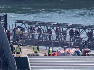 A group of people thought to be migrants are brought in to Dover, Kent, from a Border Force vessel