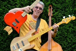 Shropshire Council worker Clive Yates with the music he made during lockdown