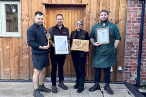 Members of the Fordhall Farm Shop team with the award