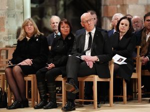 Supporting image for story: John Swinney and Gordon Brown at Alex Salmond memorial service