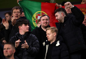 Luke Littler enjoys his evening with friends at Molineux