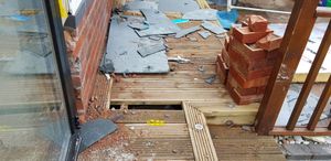 Incomplete and unsupported decking which eventually collapsed. Photo: Wolverhampton Council