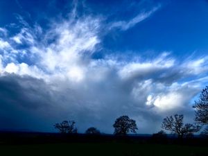 Dramatic storm clouds over Oswestry this morning