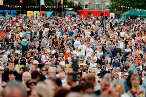 Crowds at Let's Rock Shrewsbury 2019.