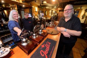 Love your Local: The Shakespeare Inn, Bridgnorth. Landlord and Landlady: Dave and Marie Whelan. At the back is staff member: Trudy Sykes..