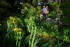 George and Fiona Chancellor in their garden at Windy Ridge in Little Wenlock