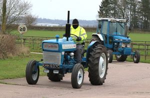 Ian Elcock from Shawbury on his Ford super dexta 3000.