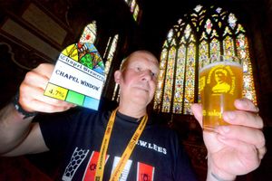 Barry Evans with a pint of Chapel Window