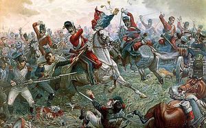 Cut and thrust – British dragoons engage with the French during the fighting on June 18, 1815