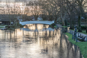 The flooding has closed off parts of the town centre. 