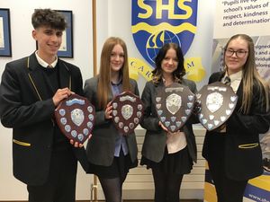 Year group winners (from left) Goncalo Anacleto, Maddy Andrews, Summer Mound and Imogen Austin