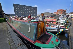 Narrowboats fill the basin in Walsall to protest about the lack of funding for British Waterways.
