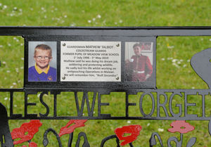 The memorial to Mathew