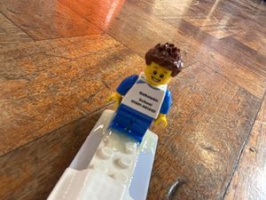 Dan, the weather balloon-riding Lego mascot