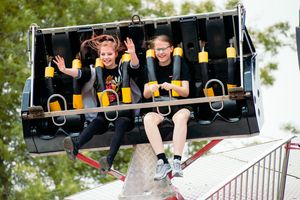 Twin sisters Sophie and Lucy Hart at Wolverhampton Fiesta in West Park