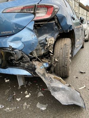 Damage caused to a car in Corve Street, Ludlow. Picture: Submitted