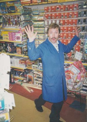 Alan at the shop in 1998