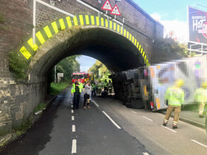 Supporting image for story: Lorry crashes into railway bridge in Bridgtown 
