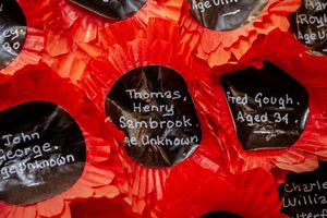 The local men who died in the conflict are commemorated on individual poppies