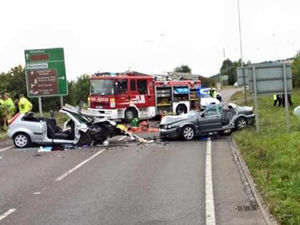 Supporting image for story: Pictures: One casualty airlifted to hospital after crash closes Shropshire's A53