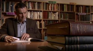 Richie Woodhall studies the mining inspectors' report after the disaster. Photo: BBC Inside Out 
