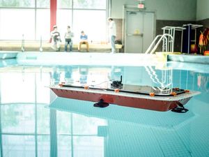 Supporting image for story: 3D printed driverless boats might move people and goods around cities in future