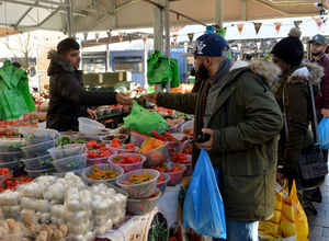 Shant Tarakhel serves a customer at Wolverhampton Market