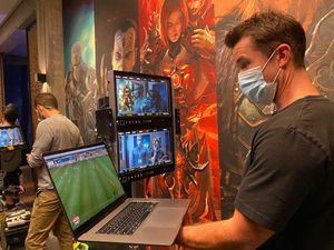 Supporting image for story: Ryan Reynolds and Rob McElhenney tune in to watch Wrexham FC win