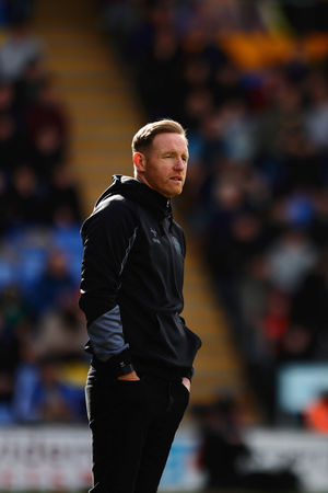 Shrewsbury Town boss Gavin Cowan during the game between Shrewsbury Town and Walsall