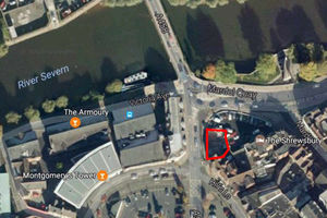 Explosion site outlined in red. Image: Google Maps.