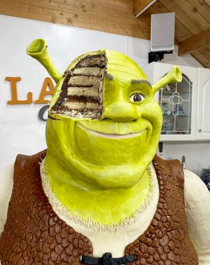  Lara Mason, 39, spent 40 hours over four days making the 6.5ft (1.9m) creation out of vanilla cake and rich chocolate ganache