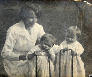 The twins with their mother (Joan right and Jessie left).
