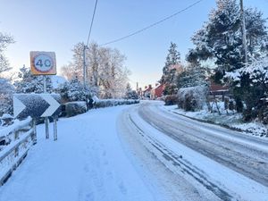 A snowy scene in Shropshire where pupils from many schools got an unexpected extra day off