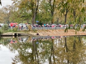 Chris Bainger from the Environment Agency caught sight of people watching the Salmon run 