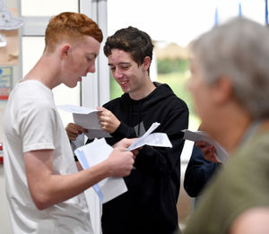 Pupils celebrate their GCSE results at Shrewsbury Academy