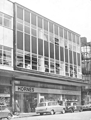 A new three-storey men's shop, Horne Bros, opened in April 1964 in Queen Street, Wolverhampton.