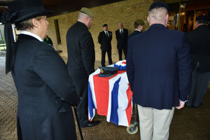 Members of the Aldridge Royal British Legion at Streetly Crematorium