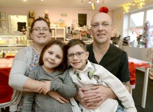 Emma and Mark Chadwick pictured with Joseph aged seven and five-year-old Lottie at Jottie's Desserts, Jervis Court, Rugeley Road. Sankeys. Burntwood
