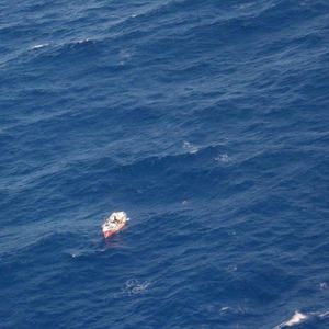 Kelda enters the home strait, pictured by French pilots who performed a fly-by for her