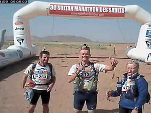 Supporting image for story: Phew! Blind Dave staggers on in 100 degree heat of the Sahara