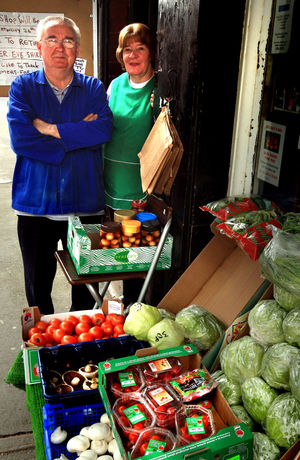 The Fruit Bowl on Market Street in Craven Arms is closed in September 2009. Roger and Evelyn were pictured outside their shop in Market Street
