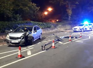 Supporting image for story: 'Speeding driver' demolished zebra crossing before fleeing the scene - police appeal for information
