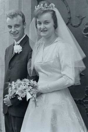 John and Enid White on their wedding day in 1961