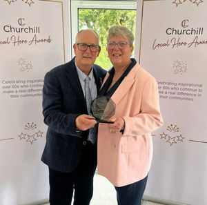 Verena Swinnerton (right) manager of the League of Friends (LoF) coffee shop at Bridgnorth Hospital, was honoured at the Churchill Local Hero Award Ceremony