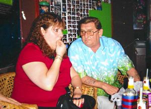 Caroline pictured with her father Keith in Thailand