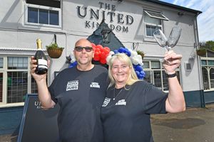 Neil Partridge and Sarah Darcy celebrate the big reopening