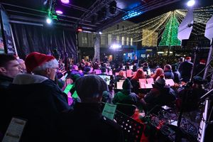 The view from the back of the stage at Shrewsbury's Carols in the Square event.