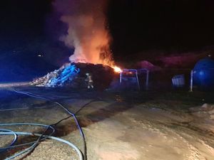 Supporting image for story: Fire on farm near Welshpool could be seen for miles 