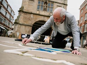Supporting image for story: Shrewsbury's Square paved with colour for art activity
