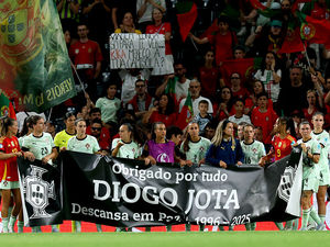 Supporting image for story: Portugal and Spain players pay tribute to Diogo Jota before Women's Euro 2025 opening game